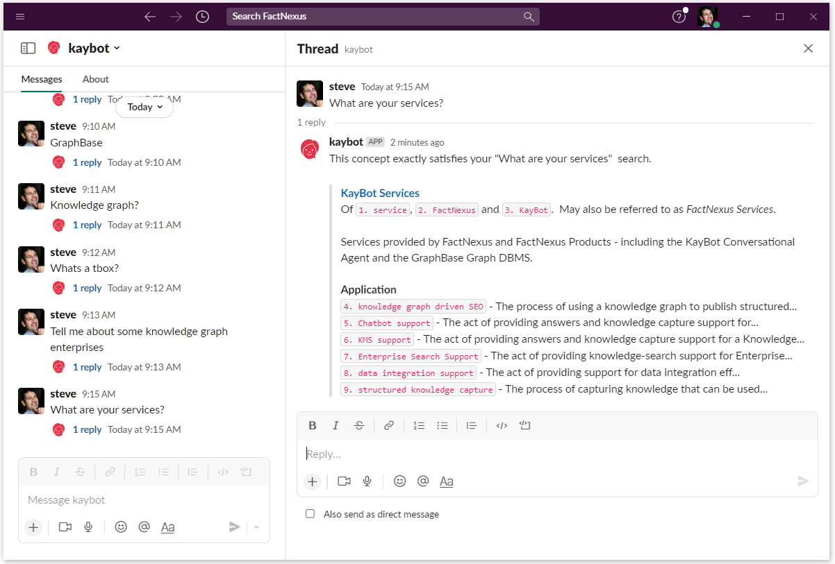 Slack answers from your knowledge graph